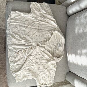 Cream colored buttoned crop